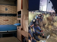 23 osoby ukryte w kabinie ciągnika siodłowego – film z zatrzymania w Teksasie