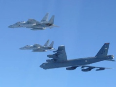 Japońskie myśliwce wraz z bombowcami USA wspólnie patrolowały nad Morzem Japońskim