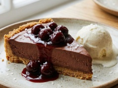 ​Musowa tarta czekoladowa według Bogumiła Przybylaka - z ciepłymi wiśniami i... słonym akcentem