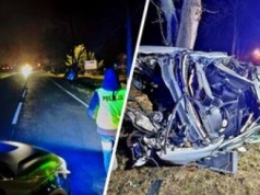 Auto z impetem uderzyło w drzewo. Jedna osoba nie żyje, dwie są ranne