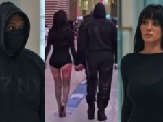 Bianca Censori i jej połowicznie odsłonięte pośladki maszerują u boku zamaskowanego Kanye Westa (ZDJĘCIA)