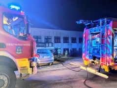 Cieszyn: Wieczorny pożar przed MOPS-em