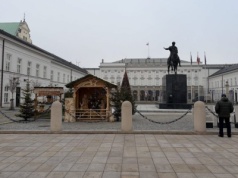 Góralska szopka przed Pałacem Prezydenckim