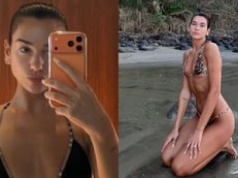 Dua Lipa i jej wyrzeźbiony brzuch byczą się na plaży. Można pozazdrościć? (FOTO)