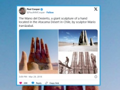 Tu z piasku wyłania się ogromna dłoń. Ręka Pustyni stoi od 30 lat i wciąż budzi pytania