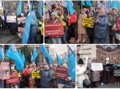 "Łapy precz od Wojewódzkiego Szpitala Specjalistycznego w Olsztynie". Pikieta przed urzędem marszałkowskim