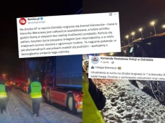 Tysiące osób utknęło na S7 z powodu opadów śniegu, wiceminister ocenił, że problem stworzyli kierowcy ciężarówek