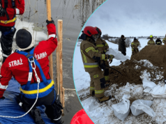 Zima paraliżuje Warmię i Mazury. Uszkodzony wał, brak prądu i śmigłowce nad torami