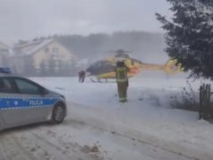 Śmigłowiec LPR lądował w Starym Zadybiu. Droga czasowo zablokowana