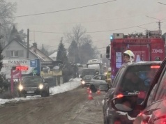 Wypadek na krajówce. Duże utrudnienia. Kobiernice