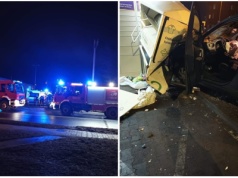 Jazdę zakończył na kontenerze z odzieżą