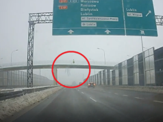 Świdnik: Śnieg spadał z kładki na drogę ekspresową. Niebezpieczne zdarzenie na S12\S17