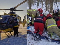 Groźny wypadek podczas jazdy na sankach. Ranne dziecko zabrał śmigłowiec