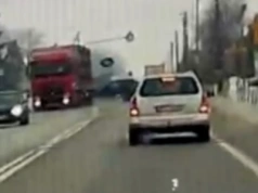 Uciekał przed policją. Zderzył się z ciężarówką i schował się w zaroślach