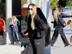 Anna Kurnikova w dresie odbiera gromadkę dzieci ze szkoły 5 tygodni po urodzeniu 4. pociechy (ZDJĘCIA)