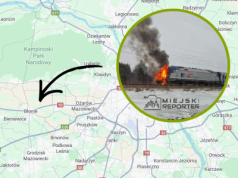 Pożar po zderzeniu pociągu z autem w Błoniach. Ewakuowano około 300 pasażerów