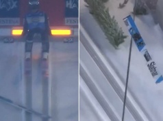 Niecodzienne sceny na mistrzostwach świata w lotach. Nagle ze skoczni poleciała sama... narta