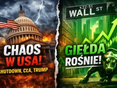 Akcje w USA strzelają w górę: Ryzyko shutdownu 80%, cła na stole, a indeksy rosną