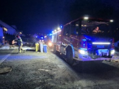 Pożar elewacji budynku wielorodzinnego przy ul. Rucianej w Bielsku-Białej