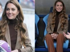 Elegancka księżna Kate chwyta za piłkę do rugby (ZDJĘCIA)