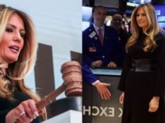 Elegancka Melania Trump promuje film o sobie, uderzając młotkiem o stół (ZDJĘCIA)