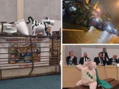 Ciągniki, trumna i „Zdrajcy wsi”. Gorąco na spotkaniu ministra z rolnikami