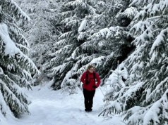 Piękna zima w górach. Wysoko ślisko i wymagająco