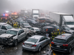 Ogromny karambol na Highway 99 w Kalifornii — prawie 60 samochodów zderzyło się w gęstej mgle