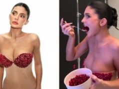 Kylie Jenner wcisnęła piersi w stanik z NASION GRANATU. Pomysłowo? (ZDJĘCIA)