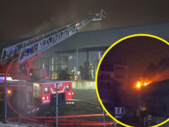 Pożar w sklepie motoryzacyjnym przy ulicy Dmowskiego w Piotrkowie – ZDJĘCIA, FILM