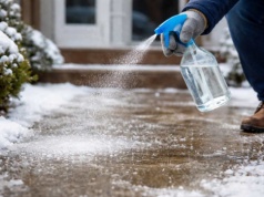 Zapomnij o soli. Ten spray rozpuści lód na chodniku w mig