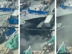 Ogromne zapadlisko w Szanghaju. Droga zniknęła w ciągu kilku sekund