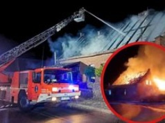 Nocny pożar w Brzostowie. Mieszkańcy cali, straty są ogromne