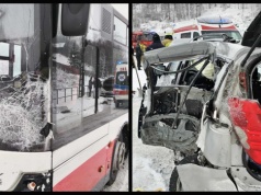 Wójt ruszył na pomoc po zderzeniu autobusu z osobówką