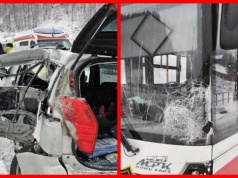 Zderzenie auta z autobusem na Sądecczyźnie. Droga była zablokowana przez 1,5 godziny