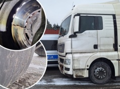 Gmina Olsztynek. Tego zestawu nie powinno być na drodze! Opony łyse, hamulce popękane, kierowca bez przerw