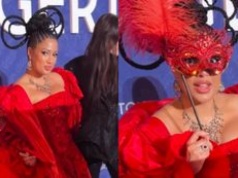 Patricia Kazadi uzbrojona w czerwoną kreację i XIX-wieczną biżuterię bryluje na "bridgertonowym balu" w Bukareszcie (FOTO)