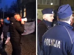 Protest w Prudniku przeciw wizycie Roberta Bąkiewicza