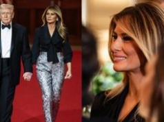 Melania Trump paraduje w srebrnych spodniach na uroczystej kolacji w Białym Domu. Złamała dress code? (ZDJĘCIA)