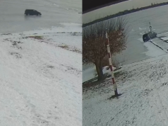 Nie uwierzycie! Senior szalał autem… po zamarzniętym jeziorze!