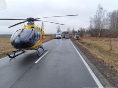 Wypadek w gminie Bolimów. Samochód osobowy uderzył w łosia, LPR w akcji