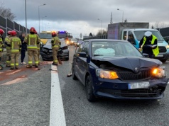 Zderzenie trzech pojazdów na obwodnicy Bielska-Białej