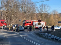 Wypadek na drodze krajowej 28. Ruch w Szymbarku jest utrudniony