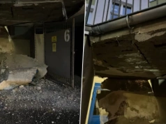 Runął fragment tarasu przy wejściu do garażu. W bloku na Kozanowie mogło dojść do tragedii