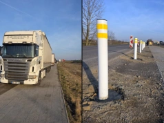 Słupki zamiast miejsc postojowych dla ciężarówek – absurd przy fabryce Stellantisa