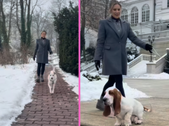 Marta Nawrocka sama wyprowadza swoje psy. Jeden z nich to Yuki, uratowany przed schroniskiem