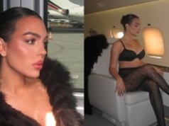 Georgina Rodriguez pręży się w rajstopkach i staniku na pokładzie prywatnego samolotu (FOTO)