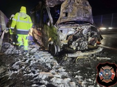 Na autostradzie A4 spłonęła karetka transportowa