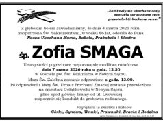 Nie żyje Zofia Smaga. Ostatnie pożegnanie w kościele św. Kazimierza w Nowym Sączu