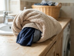 Zawijam mokre ubrania w ręcznik i robię jedną rzecz. Schnięcie skraca się o połowę